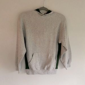 New without tags, gray and green hooded sweatshirt by badger sport youth medium